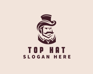 Fashion Top Hat Gentleman logo design