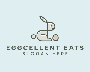 Geometric Bunny Egg logo design