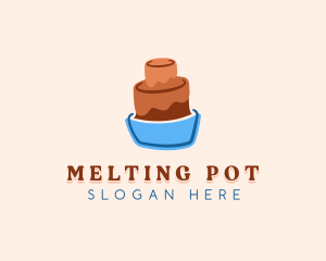 Chocolate Cake Dessert logo design