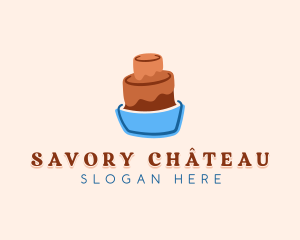 Chocolate Cake Dessert logo design