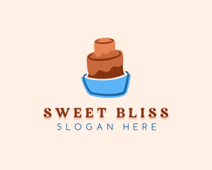 Chocolate Cake Dessert logo design