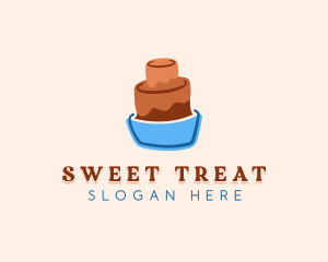 Chocolate Cake Dessert logo design