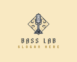 Podcast Broadcast Microphone logo design