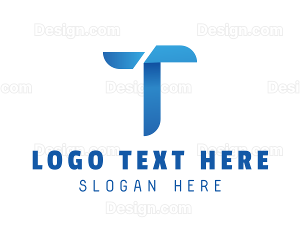 Gradient Modern Letter T Logo