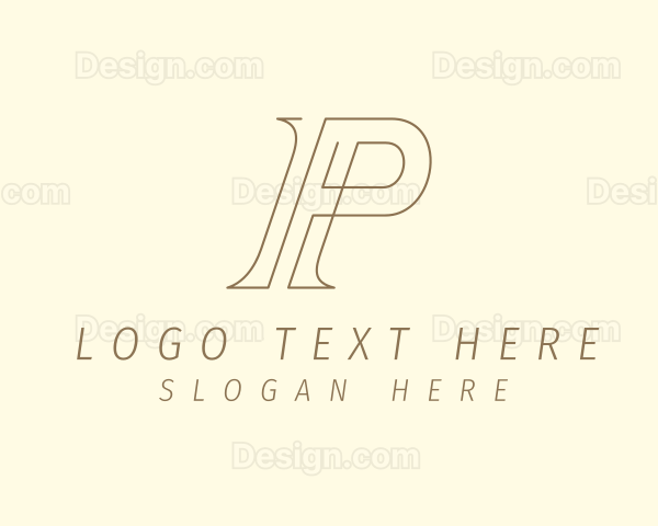 Modern Business Letter P Logo