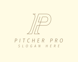 Modern Business Letter P  logo design