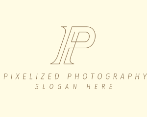 Modern Business Letter P  logo design