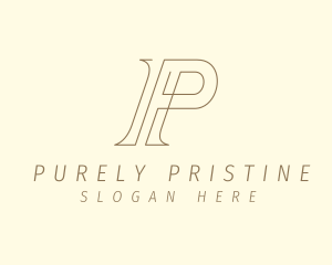 Modern Business Letter P  logo design