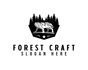 Forest Wild Tiger logo design