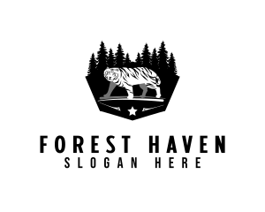 Forest Wild Tiger logo design