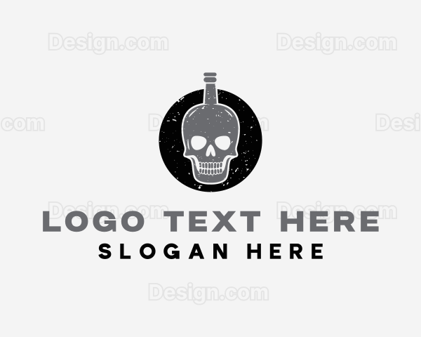 Skull Liquor Bottle Logo