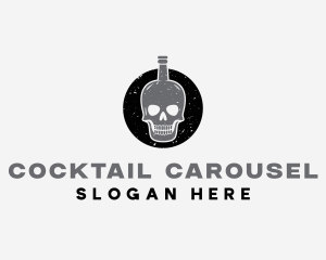 Skull Liquor Bottle logo