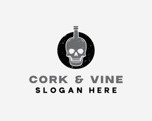 Skull Liquor Bottle logo design