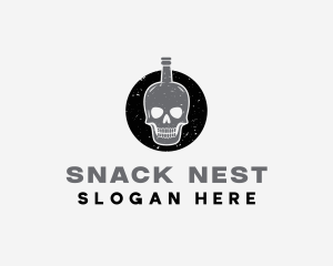 Skull Liquor Bottle logo design