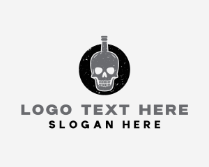 Indie - Skull Liquor Bottle logo design
