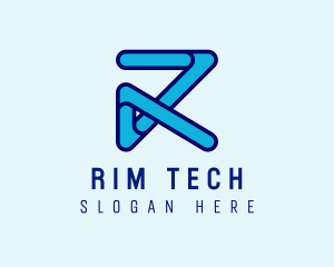 Ribbon Tech Letter R logo design