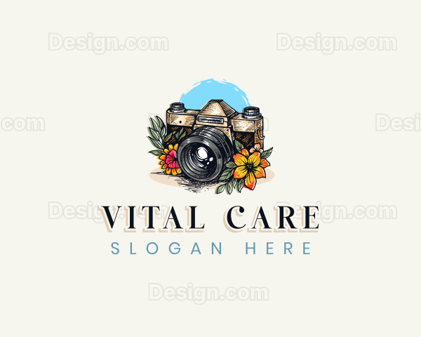 Camera Floral Photography Logo
