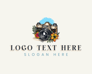 Shoot - Camera Floral Photography logo design