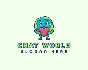 Heart Planet Earth logo design