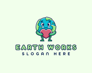 Heart Planet Earth logo design