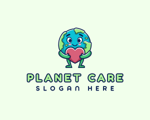 Heart Planet Earth logo design