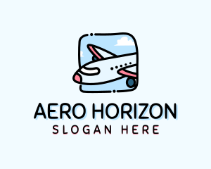 Cartoon Airplane Travel logo