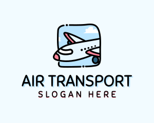 Cartoon Airplane Travel logo design