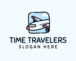 Cartoon Airplane Travel logo design