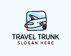 Cartoon Airplane Travel logo design