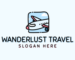 Cartoon Airplane Travel logo design