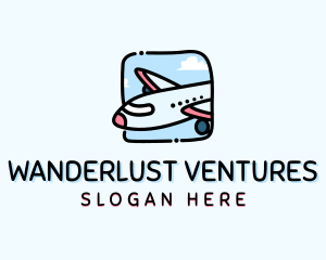 Cartoon Airplane Travel logo