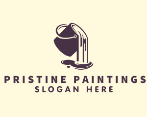 Paint Bucket Paint Spill logo design