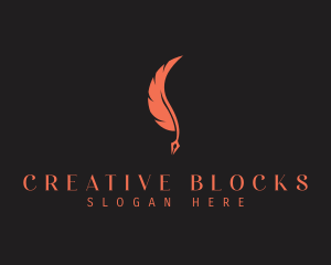 Creative Feather Pen logo design