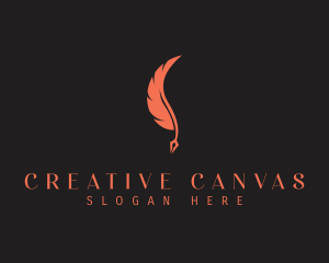 Creative Feather Pen logo design