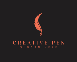 Creative Feather Pen logo design