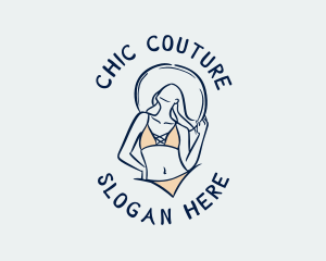 Bikini Woman Hat logo design