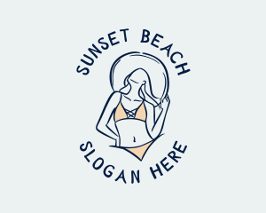 Bikini Woman Hat logo design