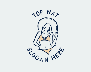 Bikini Woman Hat logo design