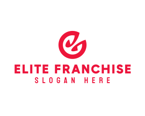 Red Fortune Cookie Letter E  logo design