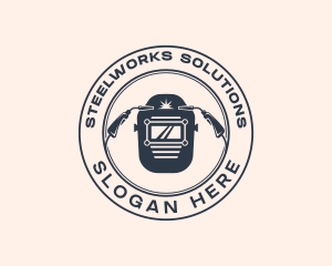 Welding Ironworks Welder logo design