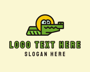 Cute Crocodile Character  logo