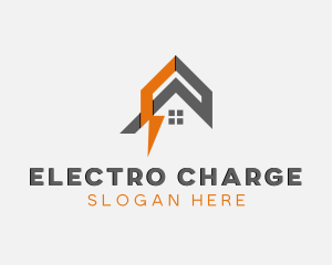 House Electricity Lightning Power logo design