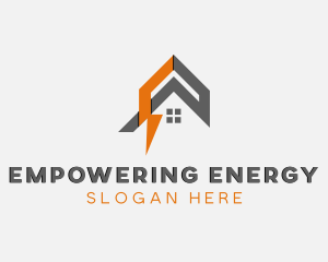 House Electricity Lightning Power logo design