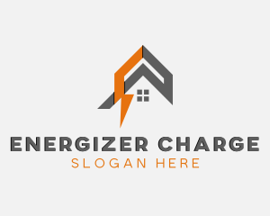 House Electricity Lightning Power logo design