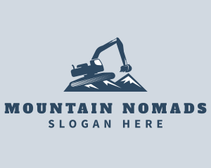 Mountain Excavator Machine logo design