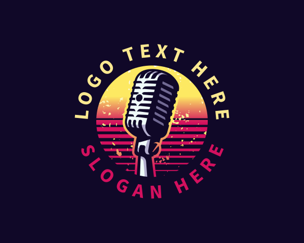 Retro Podcast Microphone logo