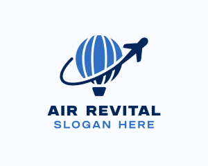 Hot Air Balloon Travel Airplane logo design