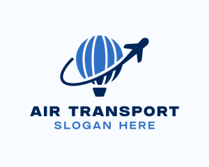 Hot Air Balloon Travel Airplane logo design