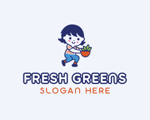 Salad Vegan Girl logo design