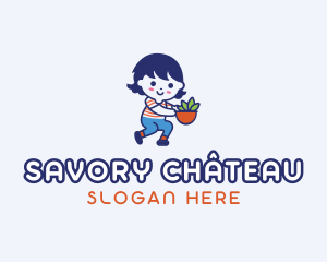 Salad Vegan Girl logo design